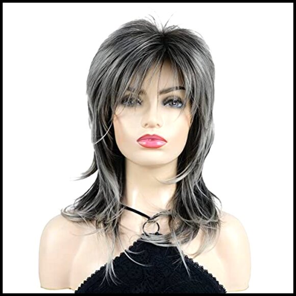 Shaggy Layered Synthetic Wig with Bangs Shoulder Length Heat Resistant main image 5